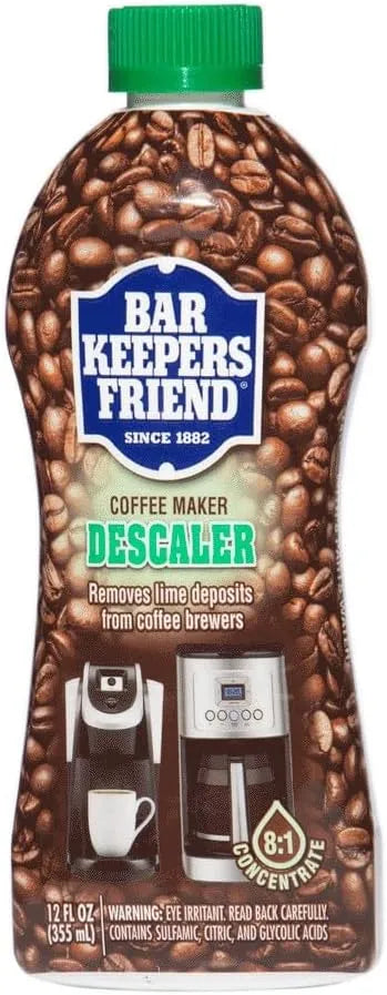 Bar Keepers Friend Coffee Maker Descaler (12 oz) - Removes Mineral Deposits from Espresso Makers and Automatic Drip and Single-Cup Coffee Makers