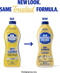 Bar Keepers Friend Soft Cleanser Liquid, 26 oz x 2, Multipurpose Surface Cleaner for Rust Stains, Soap Scum & Grease from Stainless Steel & More