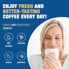 Bar Keepers Friend Coffee Maker Cleaner (2 x 12 oz) Removes Stains & Oily Residue from Espresso Machines, Carafes, Thermos, Drip Coffee Pots, Single-Cup Coffee Makers & More