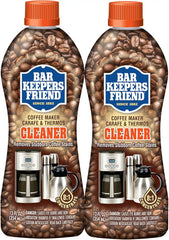 Bar Keepers Friend Coffee Maker Cleaner (2 x 12 oz) Removes Stains & Oily Residue from Espresso Machines, Carafes, Thermos, Drip Coffee Pots, Single-Cup Coffee Makers & More