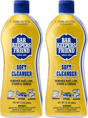 Bar Keepers Friend Soft Cleanser Liquid, 13 oz x 2, Multipurpose Surface Cleaner, Soap Scum & Grease from Stainless Steel & More