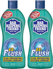 Bar Keepers Friend EZ-Flush Liquid Toilet Flushing Aid (2 x 12 Oz) Helps Prevent Clogging, Odor, Residue in Regular, Low-Flow, Boat & RV Toilets