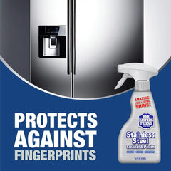 Bar Keepers Friend Stainless Steel Cleaner and Polish Spray (16 oz) Plus 1 Microfiber Cleaning Cloth, 2pc Cleaning Kit to Remove Oily Fingerprints, Grime and Food Debris without Dulling Surfaces