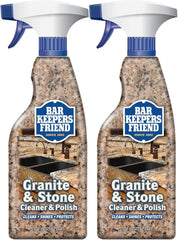 Bar Keepers Friend Granite & Stone Cleaner & Polish (25.4 oz) Granite Cleaner for Use on Natural, Manufactured & Polished Stone, Quartz, Silestone, Soapstone, Marble - Countertop Cleaner & Polish (2)
